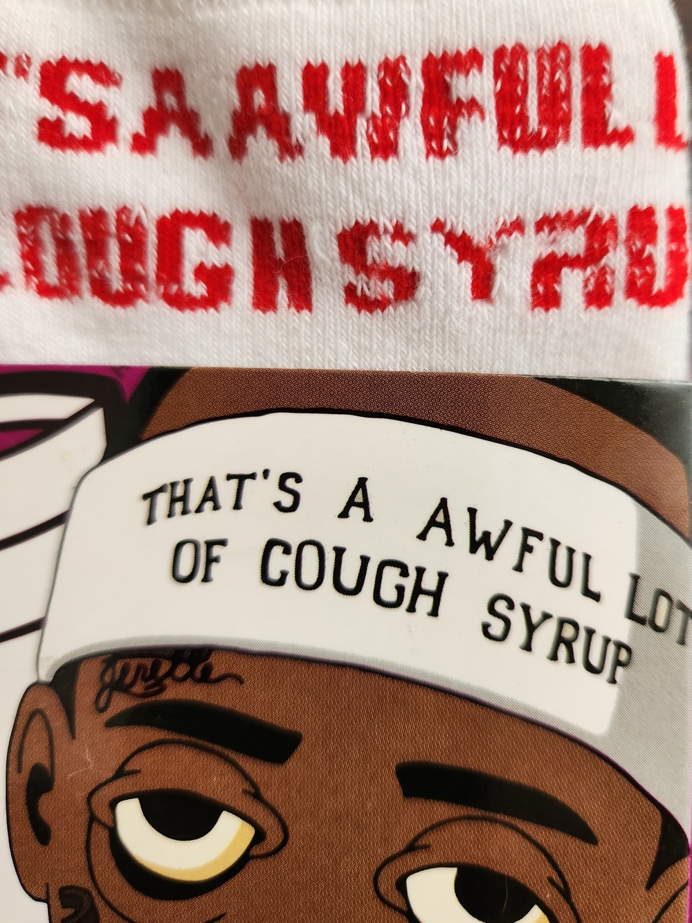 That's A Awful Lot Cough Syrup Socks OS - Picture 3 of 3